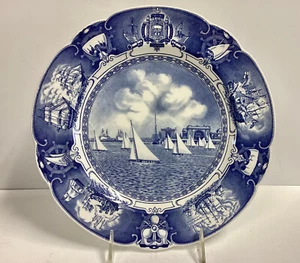 Wedgwood United States Naval Academy ~ Sailboat Drill ~ Blue Dinner Plate - Picture 1 of 2
