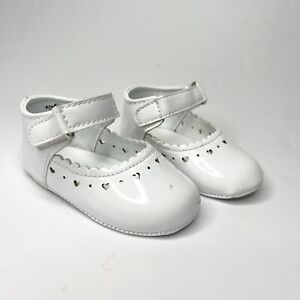 Laura Ashley Baby Girl Shoes Crib Booties Size 3  White Wedding Special Occasion
