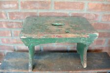 Primitive Wooden Step Stool; Weathered Wood; Alligatored Paint; Plant Stand Prop