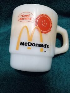 Vintage Anchor Hocking Fire King McDonald's Coffee Cup Mug Good Morning