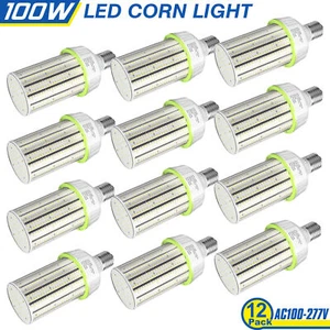 12PACK 100W LED Corn Light Bulb Replace 400W MH/HPS Warehouse High Bay Shop Lamp - Picture 1 of 12