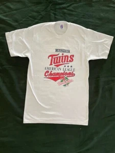Vintage 80s Minnesota Twins White T Shirt Size Medium USA Single Thin MLB Logo7  - Bild 1 von 7