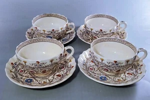 4 Vintage Copeland Spode FLORENCE Kaffeetassen und Untertassen, alte Marken schön! - Bild 1 von 5