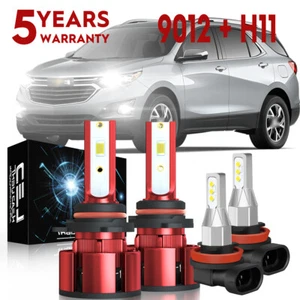 For Chevy Equinox 2019-2020 6000K LED Headlight High/Low Beam + Fog Light Bulbs - Picture 1 of 18