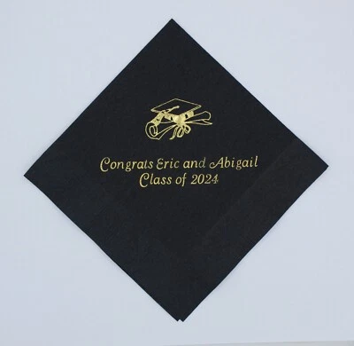 250 personalized cocktail napkins graduation birthday wedding baby shower party - Image 1 of 4