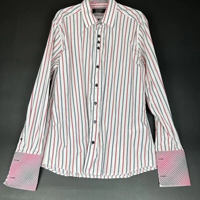 Coogi Classic Stripe/Plaid Button Up Shirt Mens 16.5 34/35 French Cuff - Image 1 of 3