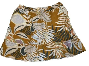 C&C CALIFORNIA Damen 100 % Leinen Tropical Palm Resort Multi Minirock Größe L - Bild 1 von 11