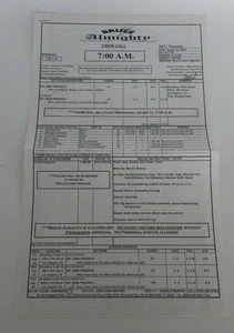 Bruce Almighty Crew Call Sheet 2002 Jim Carrey Morgan Freeman RARE - Picture 1 of 3