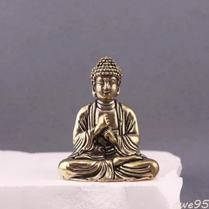 4.3cm Pure Copper Buddha Ornament Brass Shakyamuni Statue Desktop Decoration - Picture 1 of 3