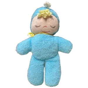 Vintage Douglas Cuddle Toys bambola blu capelli biondi 12 pollici che dorme occhi chiusi - Foto 1 di 11