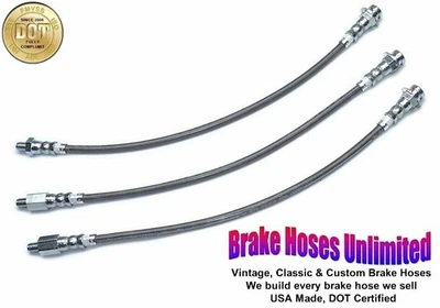 КОМПЛЕКТ ТОРМОЗНЫХ ШЛАНГОВ из нержавеющей стали Mercury Monterey 1963 1964 - Изображение 1 из 3