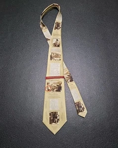 Corbata de artefactos de museo para hombre 56,5 L 4 W seda oro claro lucha afroamericana - Imagen 1 de 19