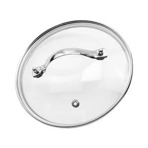 Cubiertas de vidrio con tapa de olla de vidrio templado universal de 7 pulgadas con soporte de acero inoxidable... - Imagen 1 de 9