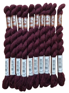 DMC Wool Embroidery Floss Broder Medicis Lot of 10 Skeins 8110 Burgundy 27.3yd - Picture 1 of 4