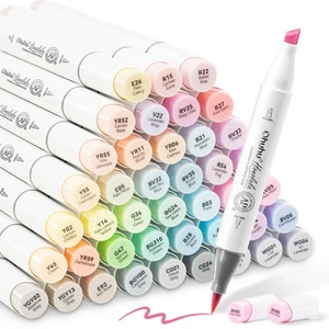 Ohuhu Pastel Markers Brush Tip - 48 Pastel Colors Double Tipped, Marker Set of - Picture 1 of 9