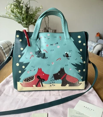 Radley Under the Mistletoe 2015 Christmas Scene Picture Handbag Bag & Coin Purse - image 1 of 4