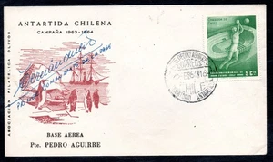 CHILE, SOBRE, ANTARTIDA CHILENA BASE P.A.CERDA, FIRMA 1° COMANDANTE #SEPT-207 - Picture 1 of 2