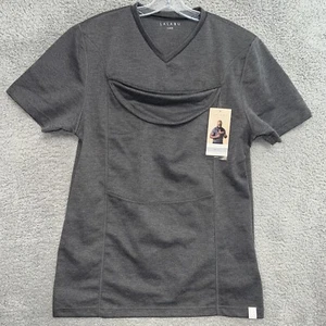 Lalabu Dad Shirt Men’s Size L Grey Short Sleeve Baby Carrier Pouch Pullover - Picture 1 of 8