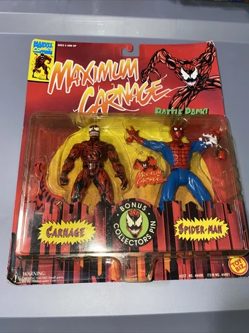 Spiderman & Carnage MAXIMUM CARNAGE Action Figures 2-Pack ToyBiz 1994 Cover