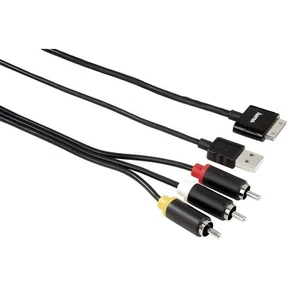 Cavo TV Hama Cavo AV RCA + Cavo Video USB per Apple 30-Pin iPhone iPod iPad - Foto 1 di 2