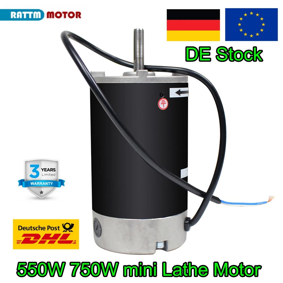 「DE」750W 550W 220V DC Brushed Motor For CJ0618/CD210/WM 210 0618 Lathe Motor - Bild 1 von 3
