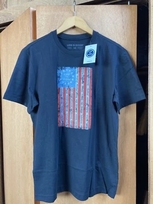 Camiseta Life Is Good Bandera Americana Patriótica Hombre EE. UU. (Talla Mediana M) Foto 1 de 4