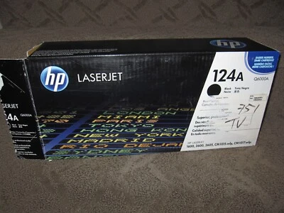 HP Q6000A Black Toner Cartridge Genuine OEM 124A LaserJet 1600 2600 2605 CM1015 - Image 1 of 4