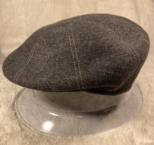 New Men’s Wool 8-Panel Cabbie Newsboy Cap Hat Gray Medium - Picture 1 of 5