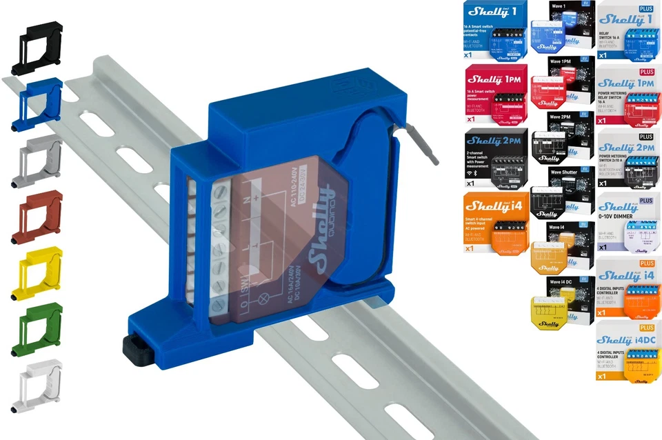 Universal-Hutschienenhalter "Single" für 17 Shellys DIN Rail (35mm) - Bild 1 von 1