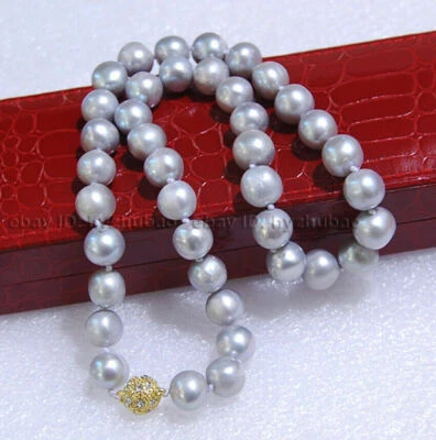 Collar con cierre magnético GP de oro de 14"-26" 8-9 mm perlas cultivadas de Akoya naturales Foto 1 de 4