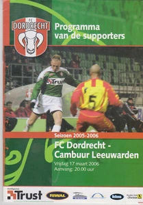 Programma / Programme FC Dordrecht v Cambuur Leeuwarden 17-03-2006 - Imagen 1 de 1