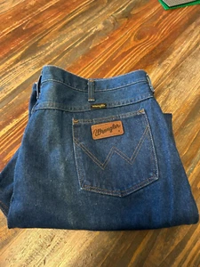 WRANGLER Cowboy Cut Blue Denim Jeans 42x32 USA 945DEN Western Retro - Picture 1 of 3
