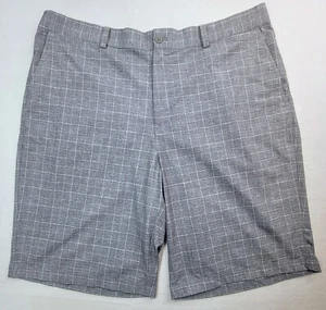 Nike Golf Shorts Mens 38 Gray White Check Plaid Chino Casual - Picture 1 of 8
