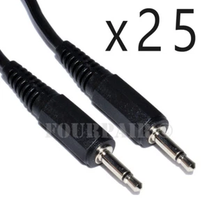 25 Pack Lot - 25ft 3.5mm Male M/M Mono Audio Cable Cord 1/8" TS Plug Microphone - Picture 1 of 2