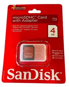 ScanDisk MicroSDHC 4GB Card Adapter - with Case, NEW - Picture 1 of 5