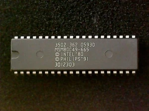 MSM80C49-665 - OKI CMOS 8-Bit Microcontroller 80C49 (DIP-40) GENUINE - Picture 1 of 2