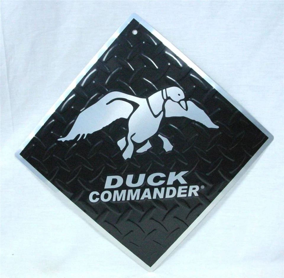Letrero de pared Duck Commander diamante aluminio dinastía pato plata negro pato cazador Foto 1 de 1