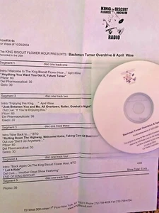 RADIO SHOW: KING BISCUIT FLOWER 10/25/04 BACHMAN TURNER OVERDRIVE & APRIL WINE - Picture 1 of 2