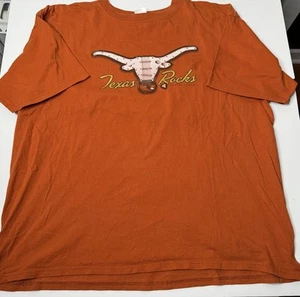 Anvil Men’s Texas Longhorn Shirt Orange Size XXL - Vintage - Picture 1 of 4