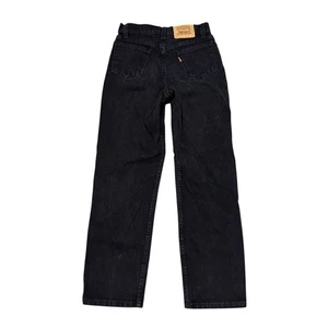 Vintage Orange Tab Levi's 550 Youth Black Denim Jeans Zip Size 14 Reg USA Made - Picture 1 of 6