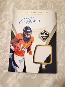 2018 Panini Limited Courtland Sutton RPA Rookie 2 Color Patch On Card Auto #/299 - Picture 1 of 6