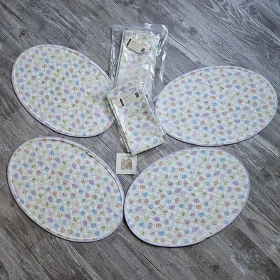 Longaberger Easter Egg Hunt Placement & Napkin Set Of 4 -  8 Pcs total Pastel - Image 1 of 4