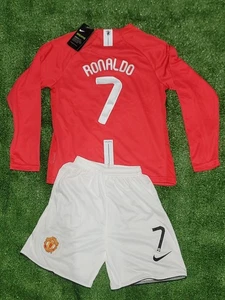 Ronaldo #7 Man. United 07/08 Retro Home Jersey for Kids Set - Picture 1 of 7