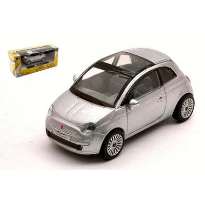 FIAT NUOVA 500 2007 SILVER 1:43 New Ray Auto Stradali Modellino Nuovo - Immagine 1 di 3