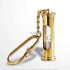 Handmade Brass Miniature Sand Timer Glass Key Chain Ring Gift Souvenir