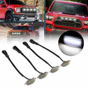 4X Raptor Style Smoked White LED Front Grill Lights Kit For Ford F150 Truck SUV - Bild 1 von 12