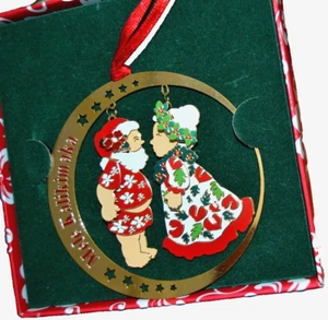 Adorno Colgante Hawaiano Patrimonio de la Isla BESAR SANTA Sr. y Señora Santa Claus - Imagen 1 de 4