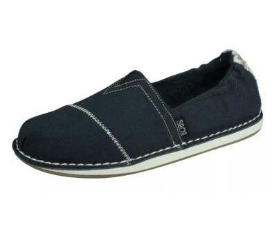 Nuevo Skechers BOBS Mujer Alpargatas Sin Cordones Zapatos de Playa Azul Marino Talla 6 Foto 1 de 3