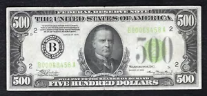 FR. 2201-B 1934 $500 LGS LIGHT GREEN SEAL FRN NEW YORK, NY EXTREMELY FINE - Picture 1 of 2