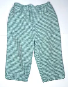 Pantalones cortos vintage verde claro a cuadros Seersucker 14P Petite M L Fairy Grunge - Imagen 1 de 4